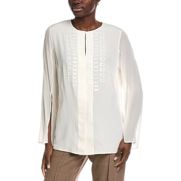 Akris WomensSequin Silk Top Pink